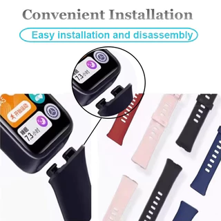 สายซิลิโคน for Huawei Band 10 9 8 7 6/Honor Band 6 7/Huawei Band 10 9 8 NFC สร้อยข้อมือกีฬายางต้นฉบับอ่อนเข็มขัดนุ่ม