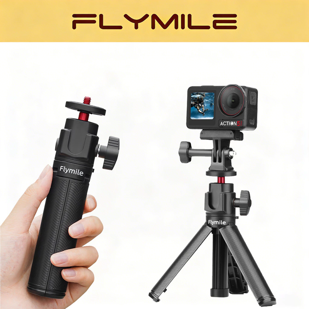 Selfie Stick ขาตั้งกล้องสําหรับ DJI Action 5 Pro /Osmo 360/กระเป๋า 3/4/Insta360 Ace Pro 2/GO Pro อุปกรณ์เสริม 2-In-1 ขยาย Rod Connector Stable ลื่น Portabl สําหรับ Travel Vl