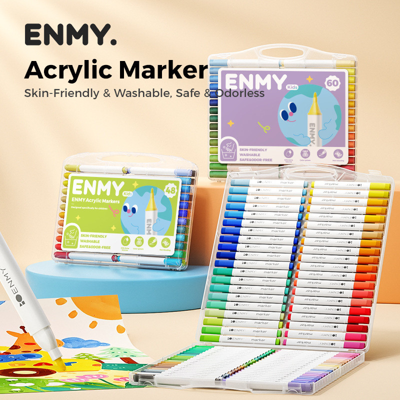 National Enmi ENMY อะคริลิค Marker Children Series Flat Box Washable Painting Marker
