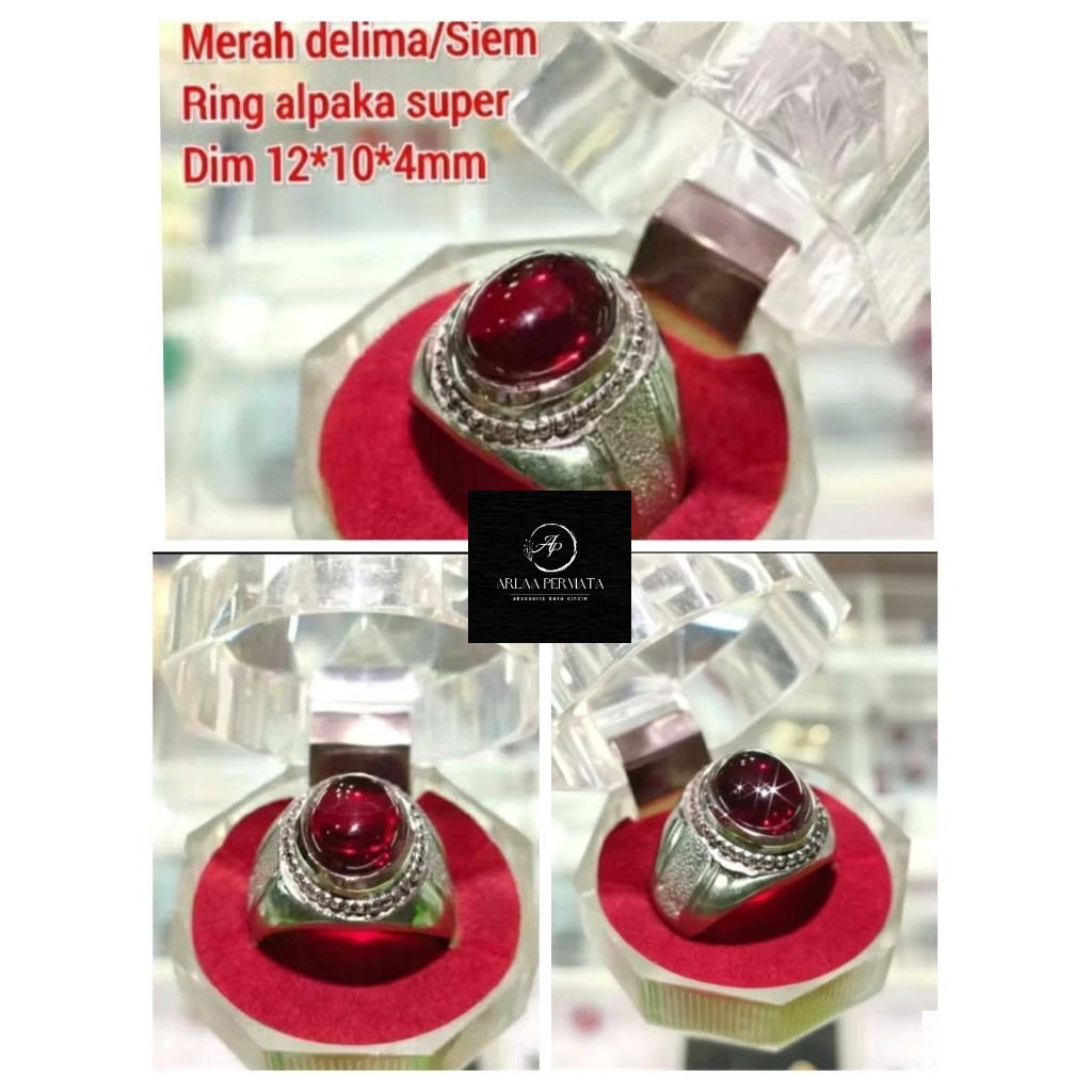 MERAH แหวนพลอยทับทิมแดงพิเศษ Siem
