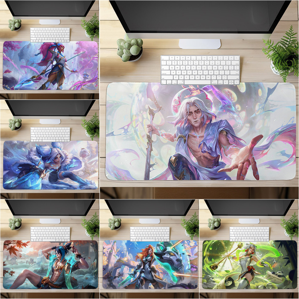 League of Legends แผ่นรองเมาส์พิมพ์ศิลปะแป้นพิมพ์คอมพิวเตอร์แผ่นรองโต๊ะ (60x30 ซม./80x40 ซม.)