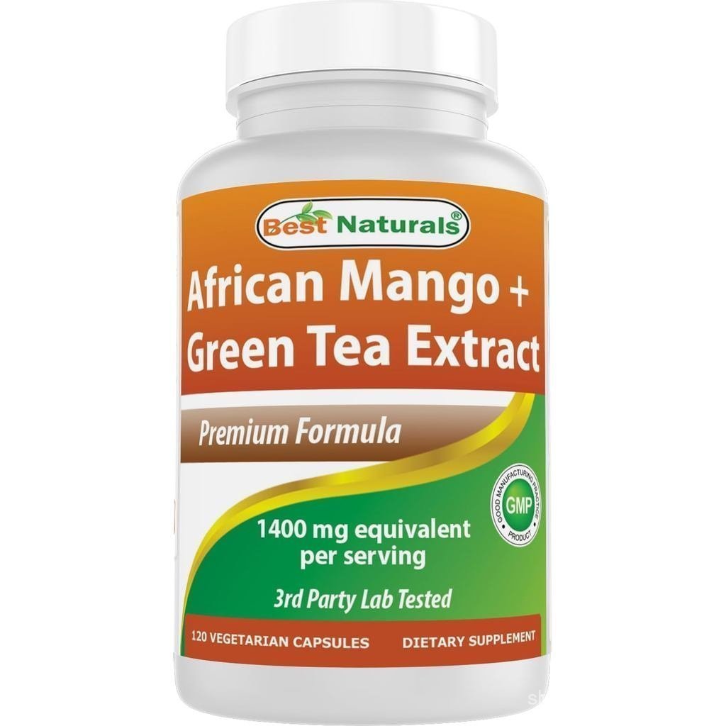 Best Naturals African Mango with Green Tea เสิร์ฟละ 1400 มก. - แคปซูลมังสวิรัติ 120 แคปซูล