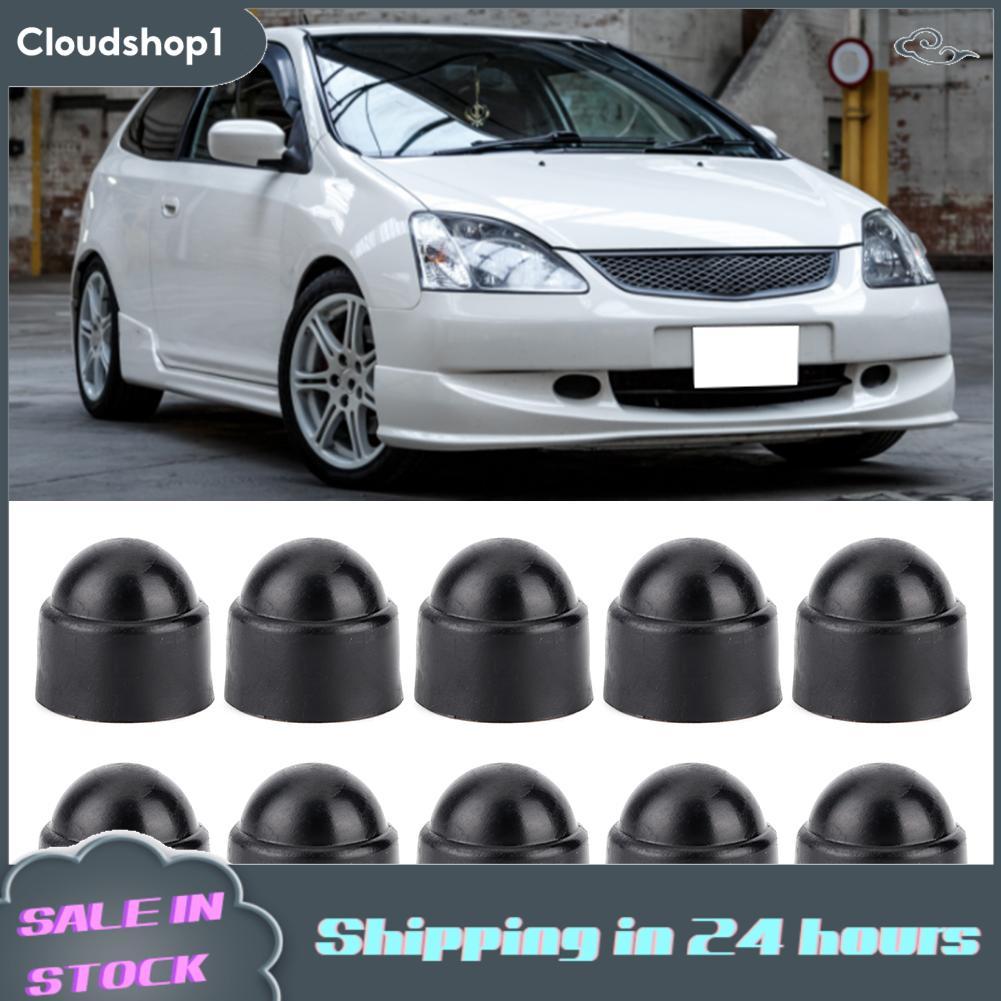 Cloudshop1 Cloudshop1 KIMISS 10 ชิ้นฝาครอบน็อตหกเหลี่ยมสีดำ 15 มม./0.59in M8 พลาสติกสกรูหัวอุปกรณ์เสริม