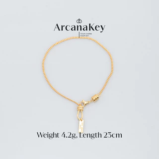 สร้อยข้อเท้าทรงสี่เหลี่ยมแกะสลักสไตล์เกาหลี น้ำหนักเบาทrendyในฤดูร้อน จากArcanaKey