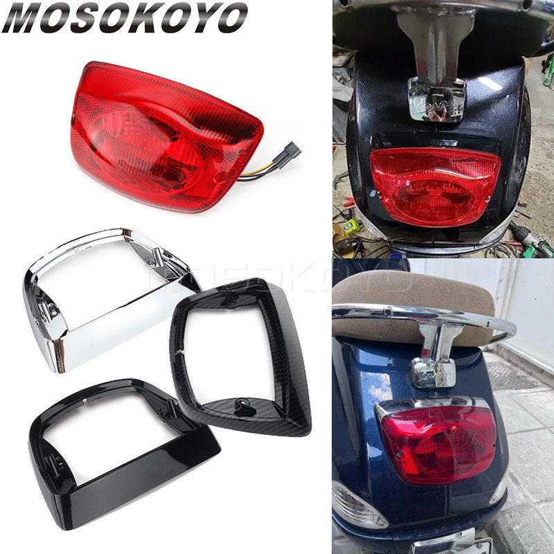 MY ไฟท้ายรถจักรยานยนต์กรอบไฟท้ายด้านหลังตกแต่งขอบสำหรับ50 125 150 LX S IE E3 3V 4T 4V สำหรับการเดินท