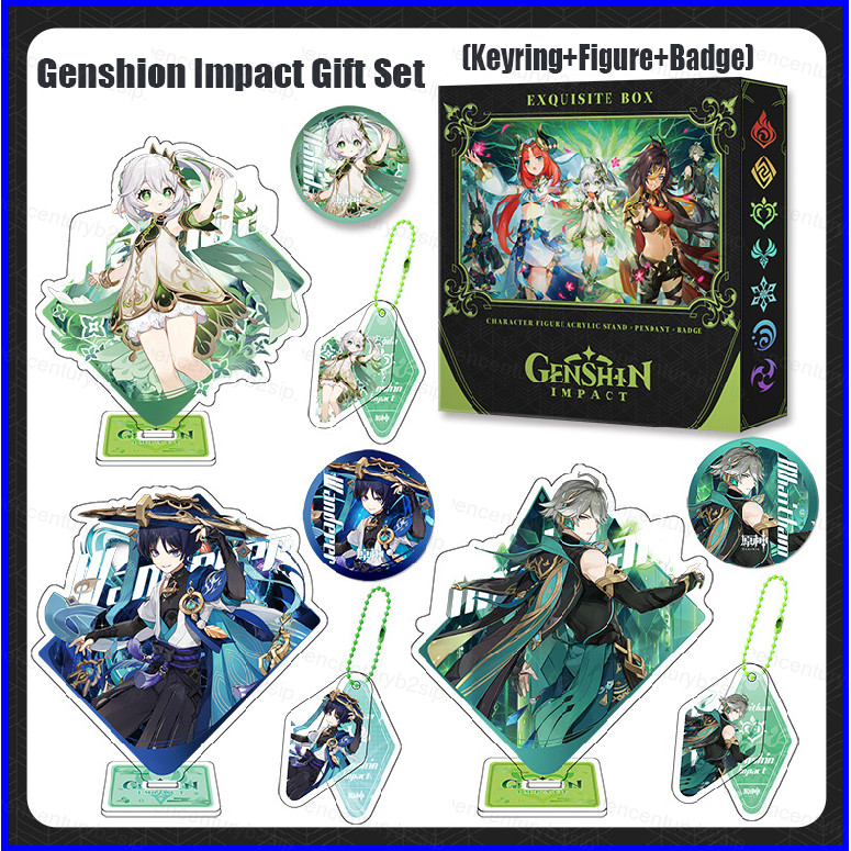 G2P Genshin Impact รูปชุดอะนิเมะขาตั้งพวงกุญแจ Badge น่ารักกระเป๋าจี้พวงกุญแจคอสเพลย์คอลเลกชันตกแต่ง