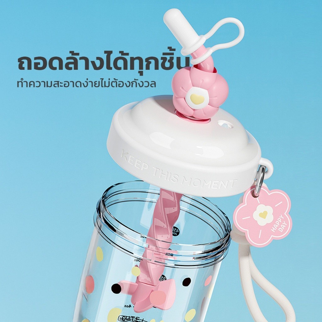 ขวดน้ำปั่น ขวดน้ำมีหลอด กระบอกน้ำปั่นเองได้ ขวดน้ำออกกำลังกาย ขวดน้ำคนโปรตีน ขวดน้ำพกพา ขวดน้ำมิกเซอร์ K513 - รูปที่ 4