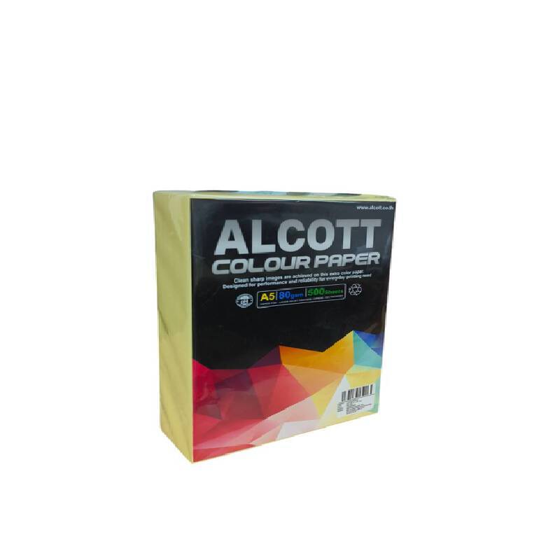 ALCOTT กระดาษถ่ายเอกสาร A5 80 แกรม 500 แผ่น/รีม รุ่น IT110 สีเหลือง