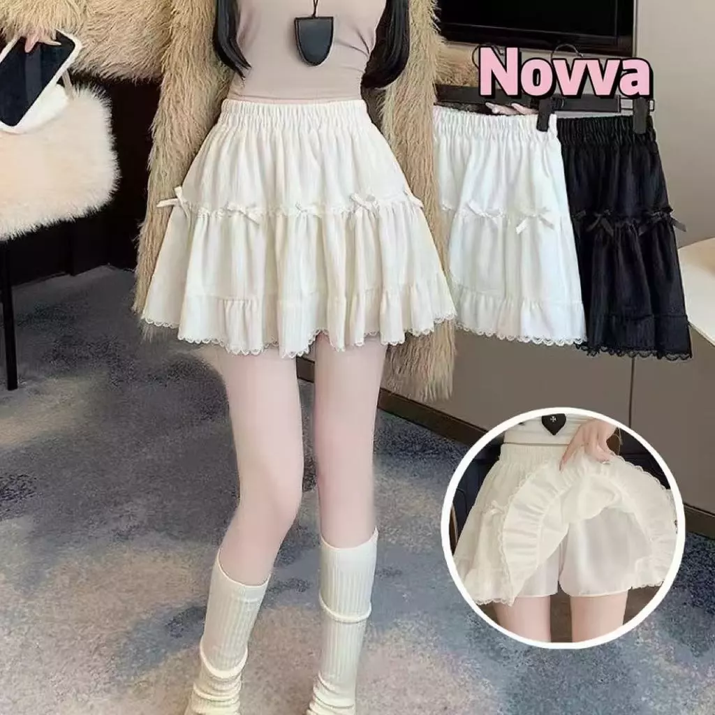 ส่งจากไทยทุกวัน มีซับใน แฟชั่น สไตล์เกาหลี กระโปรงสั้น ชุดเจ้าหญิง🍄Novva