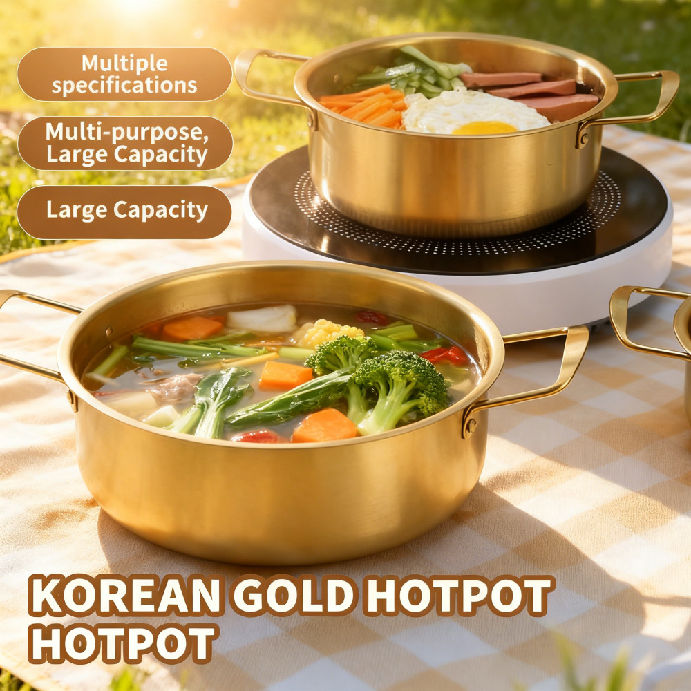 หม้อก๋วยเตี๋ยว Golden Periuk Cooking Style Maggie Soup Hotpot Korea Ramen With Handle เกาหลี