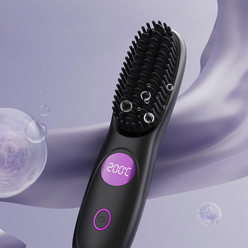 Portable Hair Straightener Brush AntiScald Hair Cordless Hair Straightener Brush