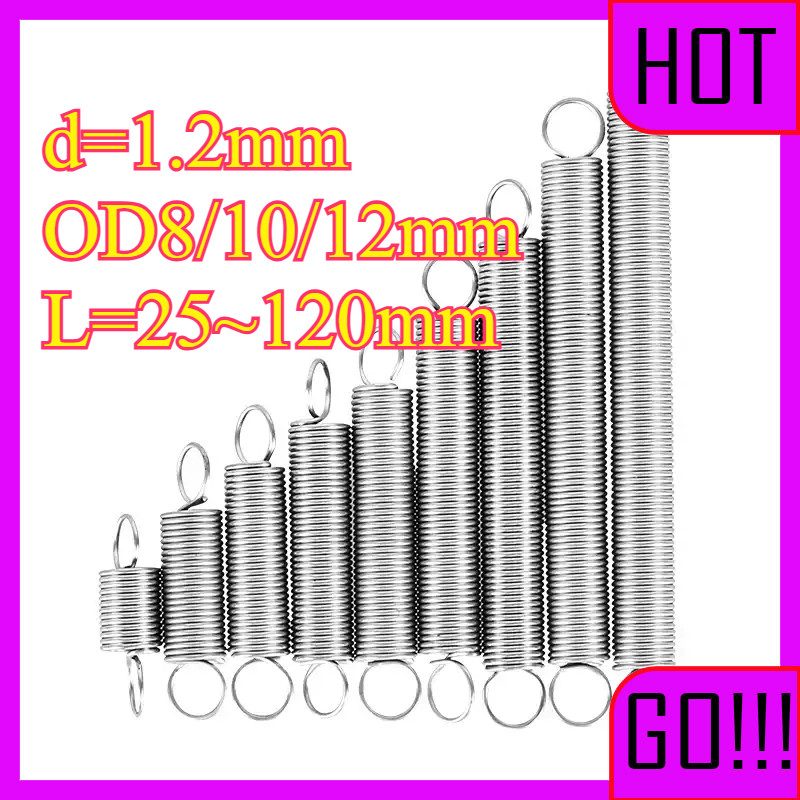 สปริงแรงดึง สแตนเลสดึงสปริง สแตนเลส 304  d=1.2mm,OD8/10/12mm,L=25~120mm   LW-ZJY-1