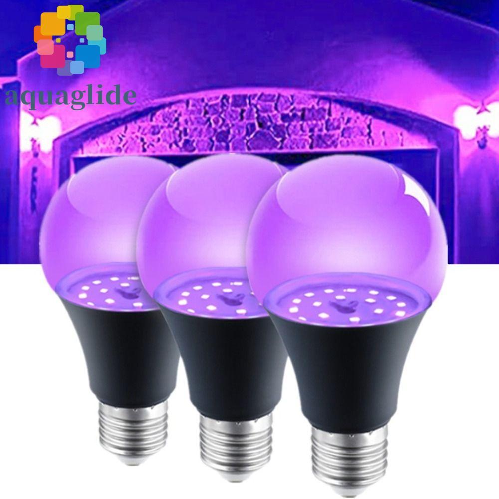 AQUAGLIDE UV Purple Bulb, Aluminium 360 Glow Purple Black Light Bulb, Floodlight E26/E27 เกลียว 10W 