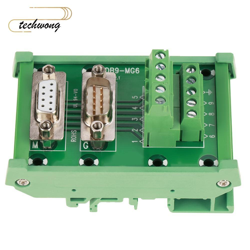 TECHWONG DB9 Breakout Board, DB9-MG6 ชาย/หญิง Connector DB9 DIN Rail Module, การเชื่อมต่อที่เชื่อถือ
