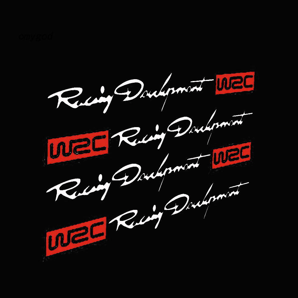 OMG 4 ชิ้นแฟชั่น Racing Development WRC มือจับประตูรถยนต์สติ๊กเกอร์ตกแต่งสติ๊กเกอร์