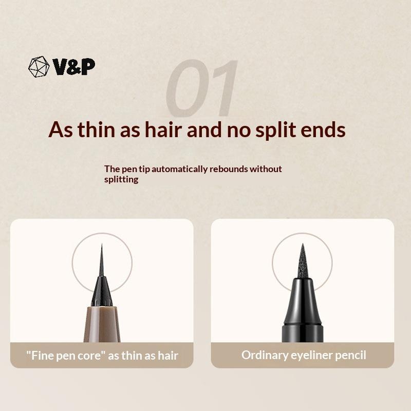 [V&PT] Liquid Eyeliner 0.01mm Super Slim Waterproof Silkworm Eyeliner Quick-drying Sweatproof Long L