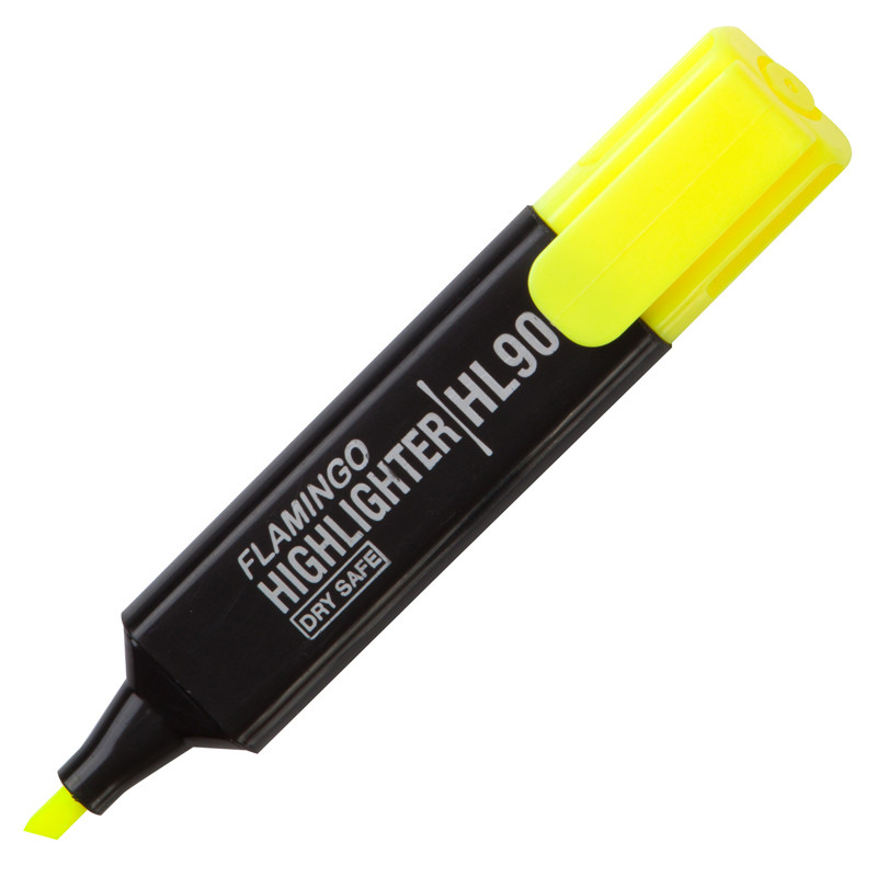 ปากกาเน้นข้อความหัวตัด ฟลามิงโก้ รุ่น HL900 สีเหลือง