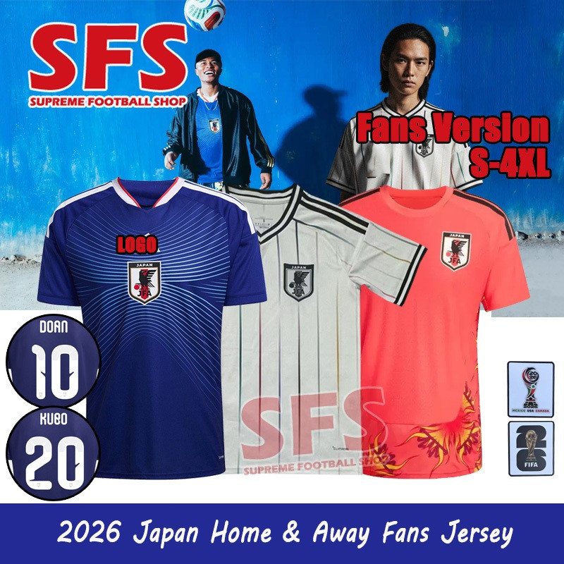 SFS 2026 Japan Jersey Home Away GK Jersey ทีมชาติแฟนผู้ชายรุ่นฟุตบอลย์ฟุตบอลเสื้อกีฬา S-4XL