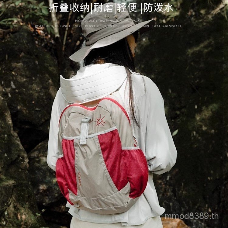 Mountain Climbing Travel กระเป๋าพกพากลางแจ้งน้ําหนักเบากระเป๋าเป้สะพายหลังพับได้ Mountaineering กระเ