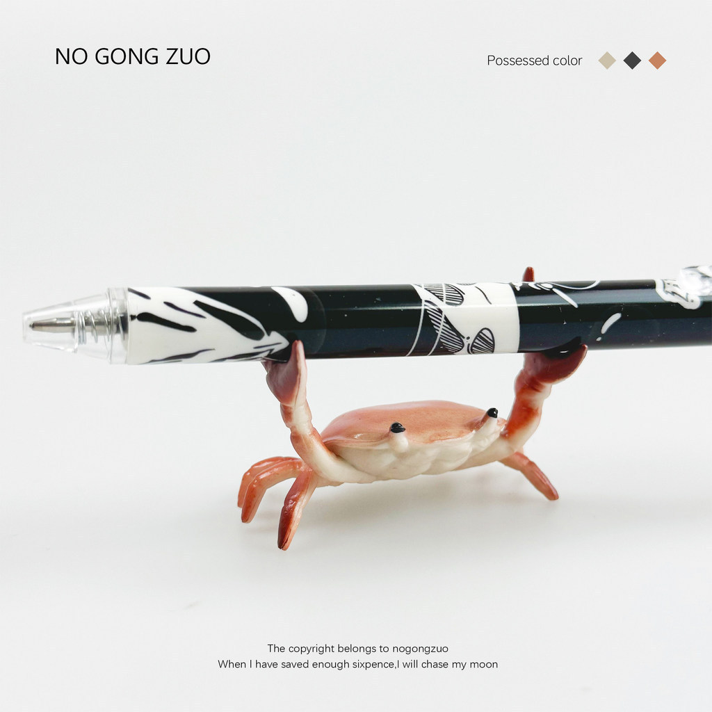 JUA Can't stand it anymore~Can only hold one。Weightlifting Crab Pen Holder Storage Pen Stand Ornamen