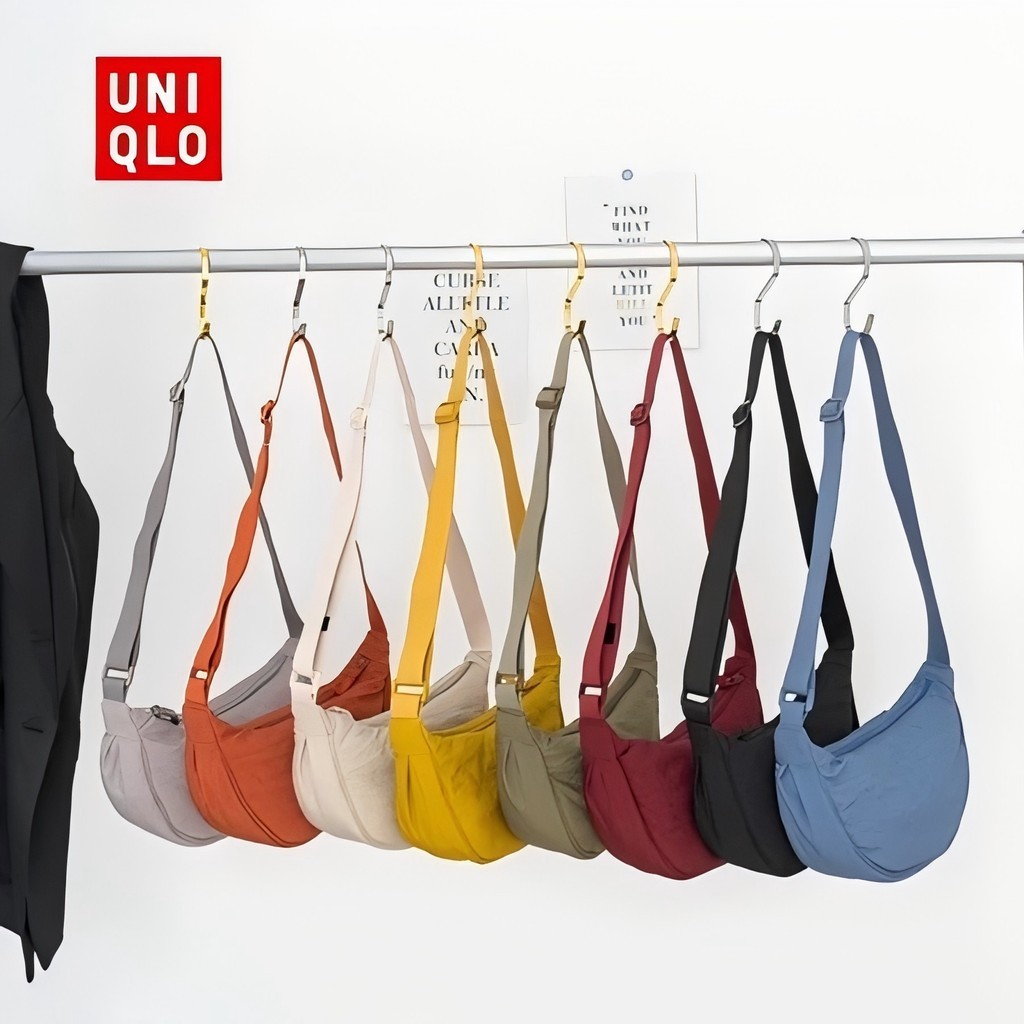 uniqlo2304-2#Big#มีป้ายห้อยยูนิโคล่ กระเป๋า ผ้า แคนวาส สะพายข้าง มินิ เท่ๆ ไนล่อนไหล่ ผู้หญิง น่ารัก ขนนุ่ม