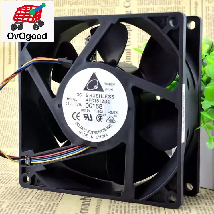 (((พัดลมมืออาชีพ)⭐⭐⭐Delta 15050 12V 1.80A AFC1512DG DG168 15 ซม.พัดลมระบายความร้อนปริมาณอากาศสูง 150
