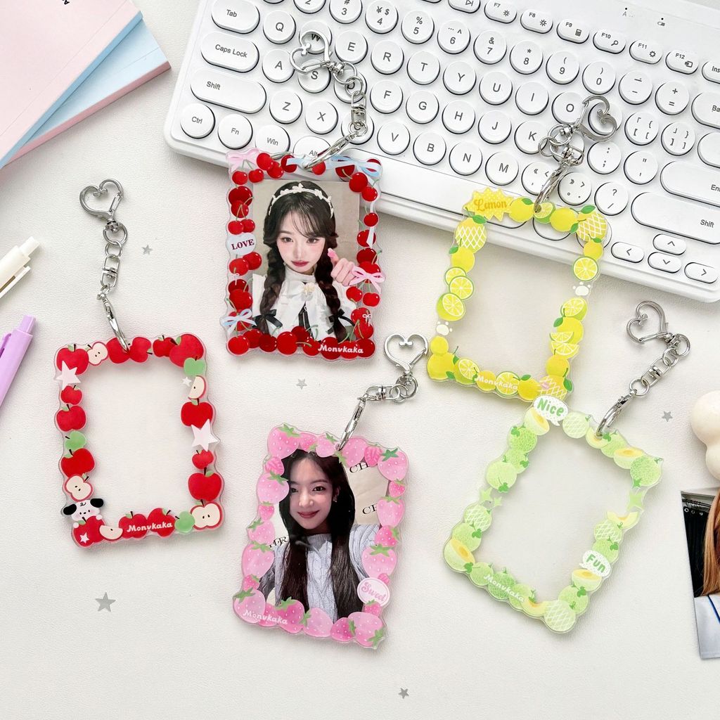 Ins Spring Fruit Acrylic Card Holder Idol Mini Card Holder 3 นิ้ว Mini Card Protective Case