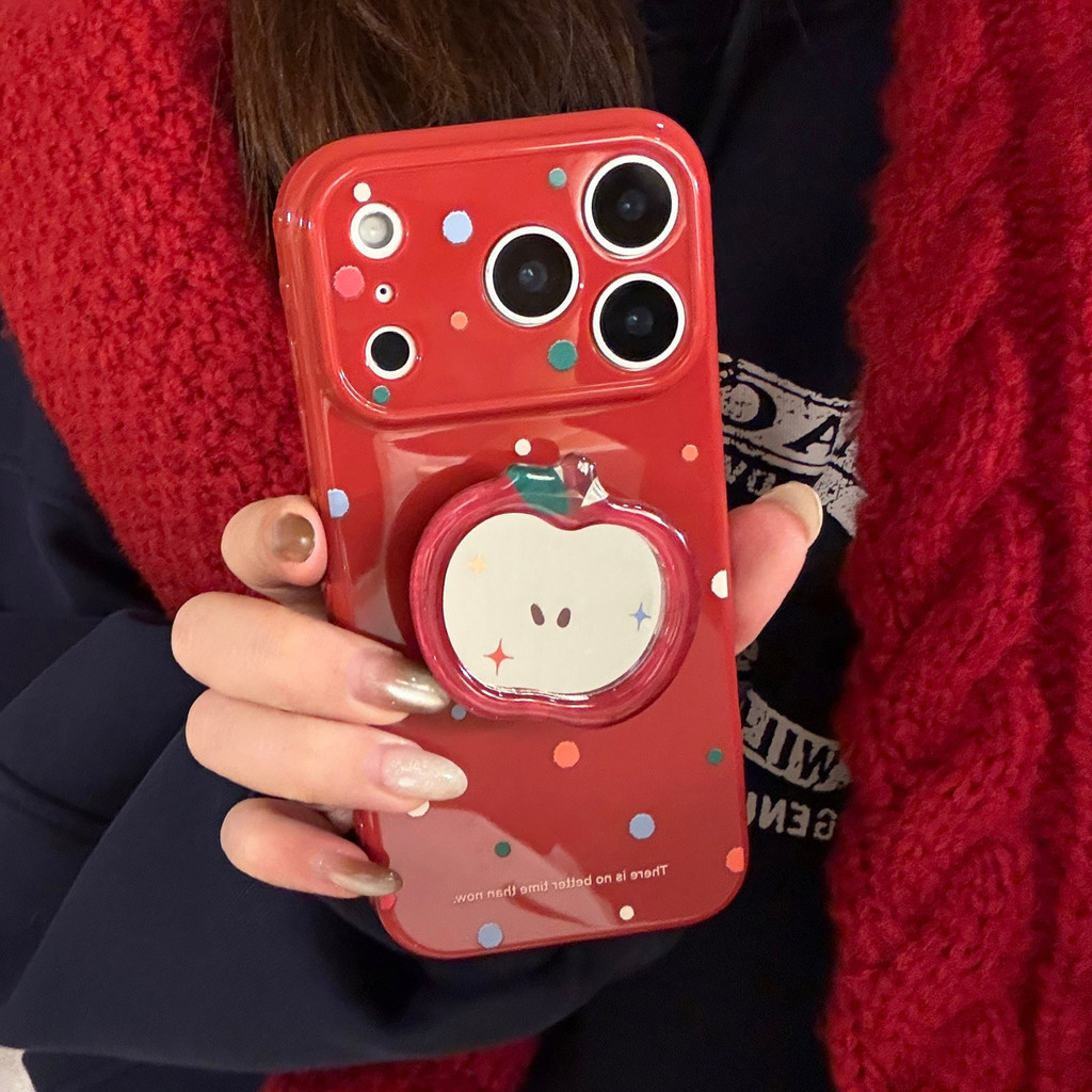 Mirror Apple Stand + Side Heart Design tpu soft case for iphone 11 12 13 14 15 16 17 pro max case ราคาถูก Shopee Lazada