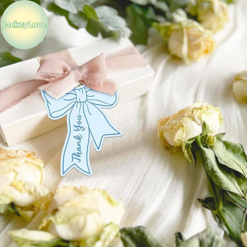 JackeyLovezz 50 ชิ้นโบว์ DIY ที่เขียนด้วยลายมือครอบครัวของขวัญการ์ดของขวัญวันเกิดเด็กการ์ดร้านอาหารธุรกิจขอบคุณการ์ด TH - รูปที่ 5