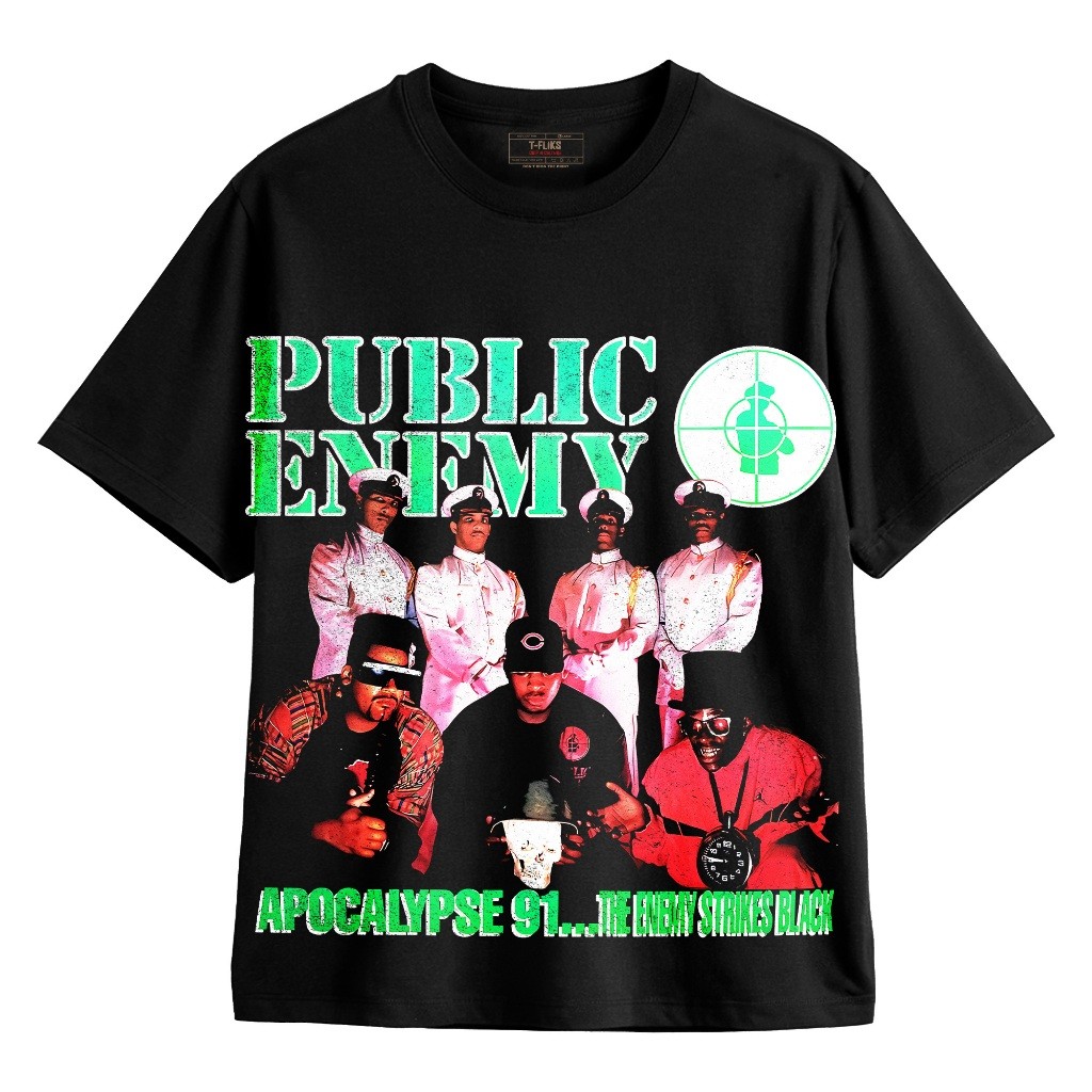 HOT PUBLIC ENEMY BAND TSHIRT OVERSIZE UNISEX BLACK - TFIKS