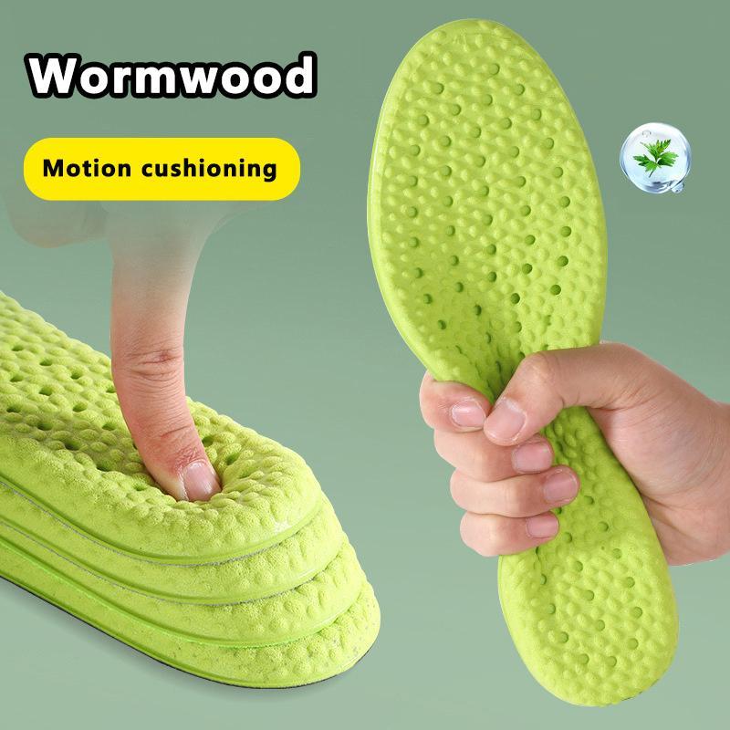 [bigdeals365] การดูดซับแรงกระแทกสบายระบายอากาศไม้วอร์มวูดระงับกลิ่นกายพื้นรองเท้าโค้งสนับสนุนน้ํายางนุ่มดูดซับเหงื่อวิ่งเท้าดูแลหุ้นใ