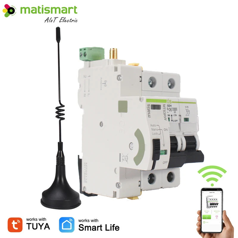 Matismart Tuya Wifi Smart Recloser MT53RW พร้อม 2P Circuit Breaker Wifi Auto Recloser MT53AW