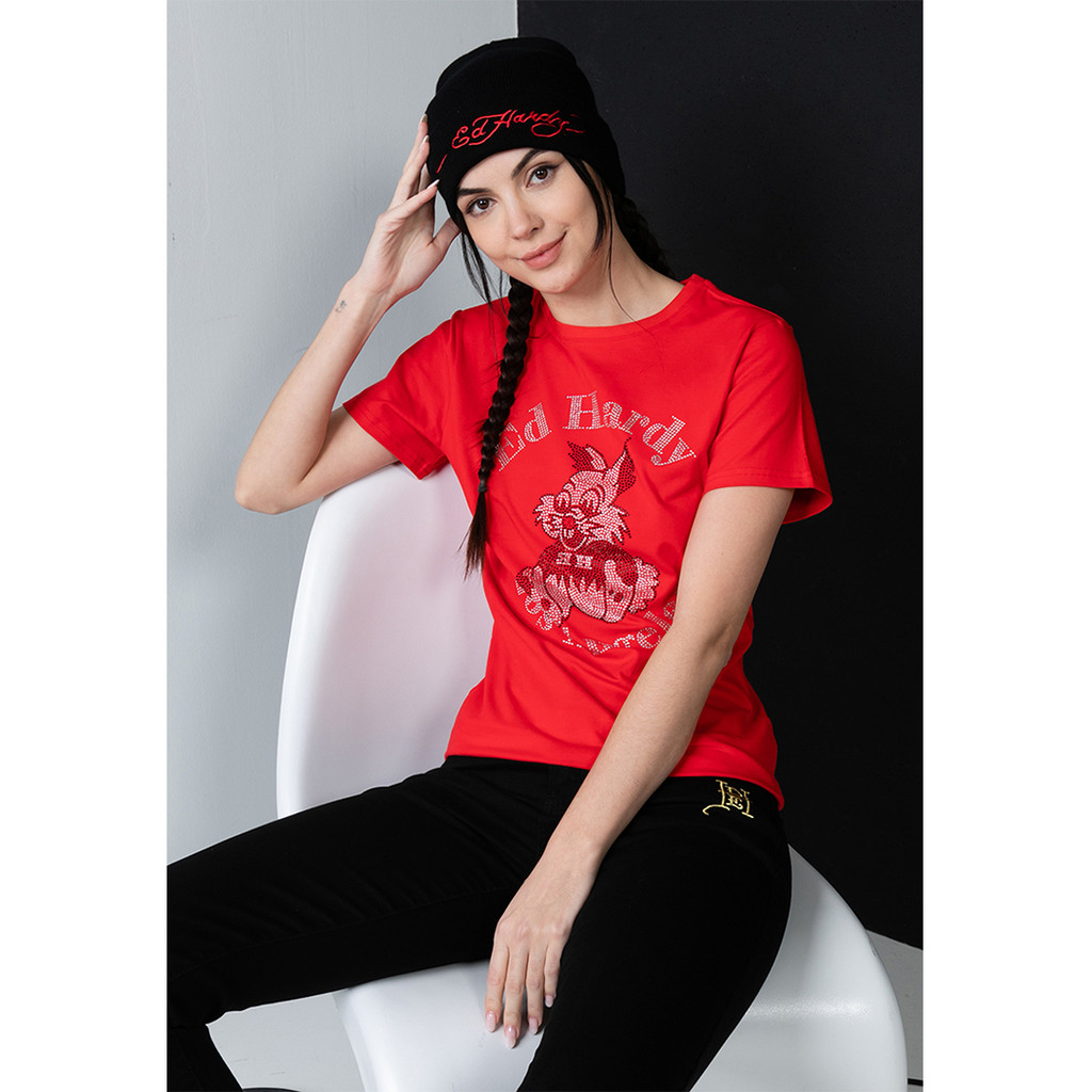 Ed Hardy LA Rabbit เสื้อยืดปกติ