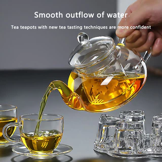 400ml/1000ml กาน้ําชาแก้วทนความร้อน Clear Japaness สไตล์หม้อชาพร้อม Infuser สําหรับดอกไม้จีน Puer ชาแบบพกพากาต้มน้ําชา