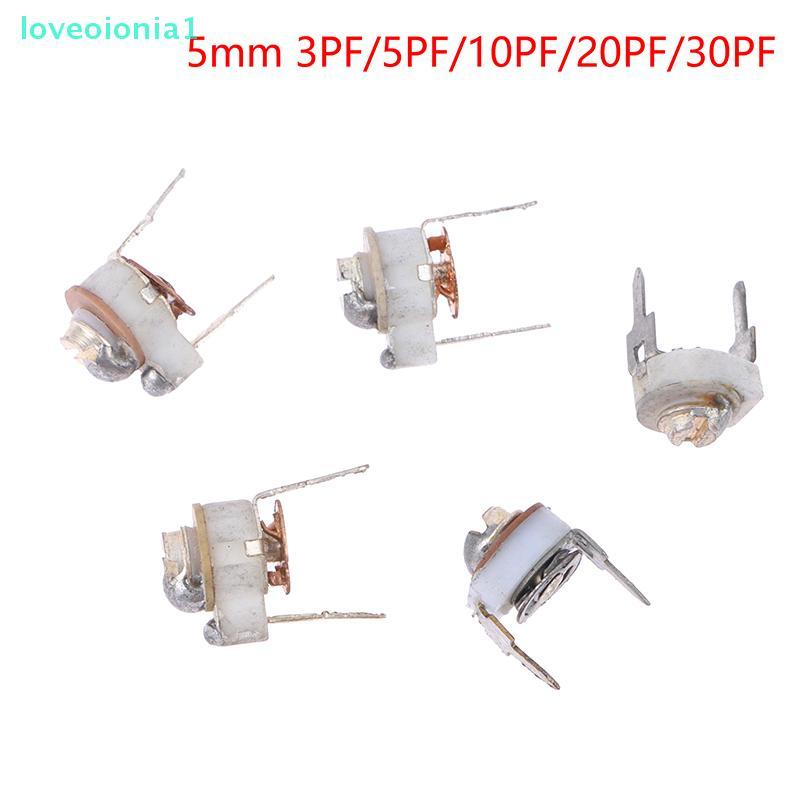 loveoionia1 5PCS 5MMเซรามิคTrimmer CapacitปรับCapacitor TrimmerตัวแปรเซรามิคCapacitor 3PF 5PF 10PF 2