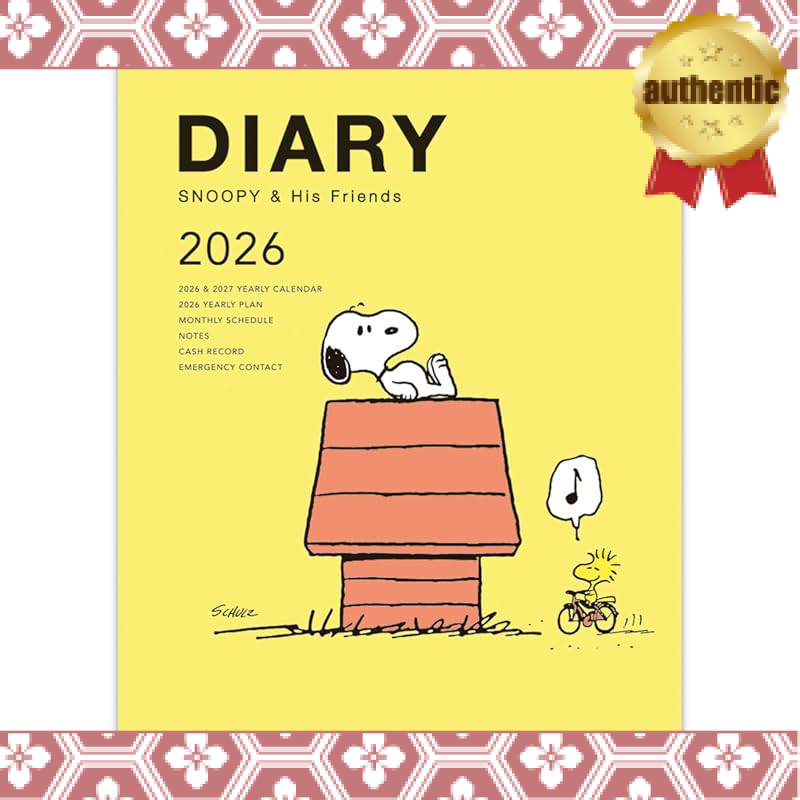 Hallmark Snoopy Planner 2026 A5 Monthly Doghouse Yellow 845681 (Starts in October 2025)