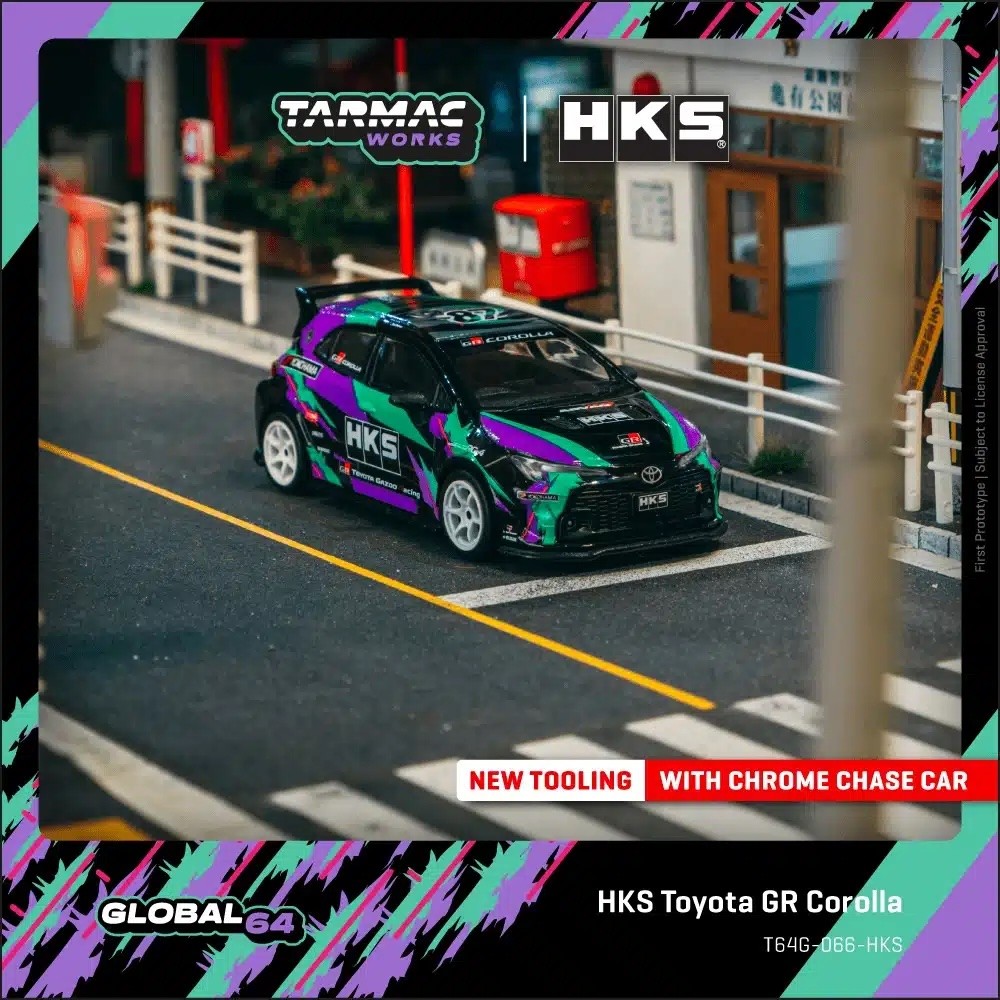 Tarmac Works 1:64 GLOBAL64 HKS Toyota GR Corolla T64G-066-HKS