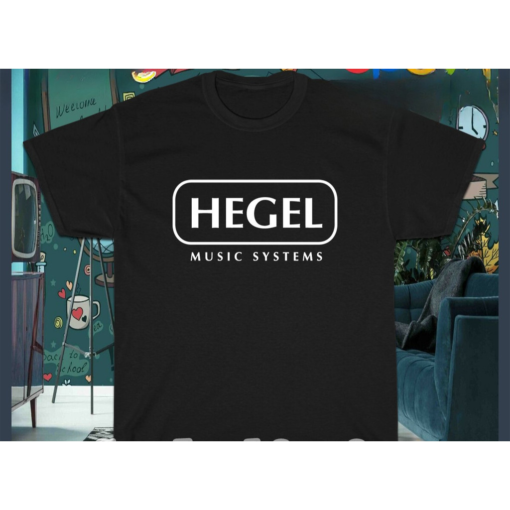 เสื้อยืดผู้ชายโลโก้ระบบดนตรี Hegel 100% Cotton