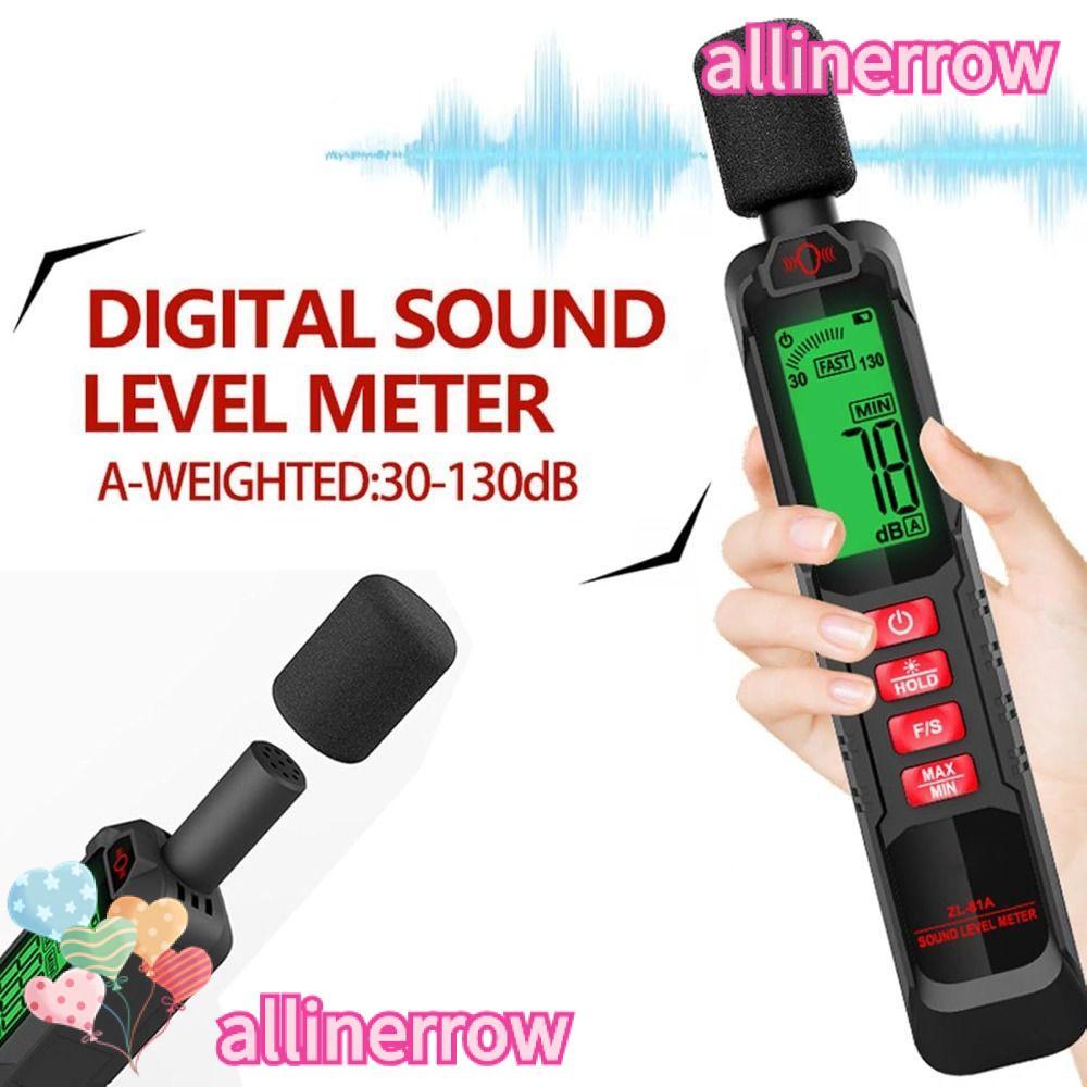 ALLINERROW เครื่องวัดเสียงรบกวน, จอแสดงผลดิจิตอล Windproof Sound Level Meter, Professional 125Hz-8KH