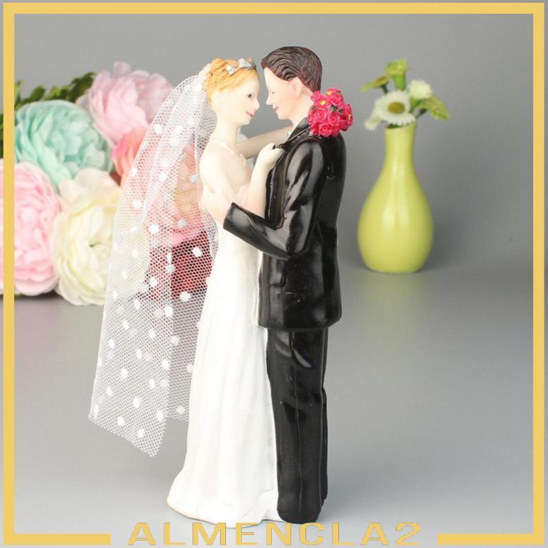 [Almencla2] เค้กแต่งงานตลก Topper เจ้าสาวและเจ้าบ่าวตุ๊กตาอารมณ์ขัน 6 x 5 x 17 ซม. / 2.36 x 1. 6.69น