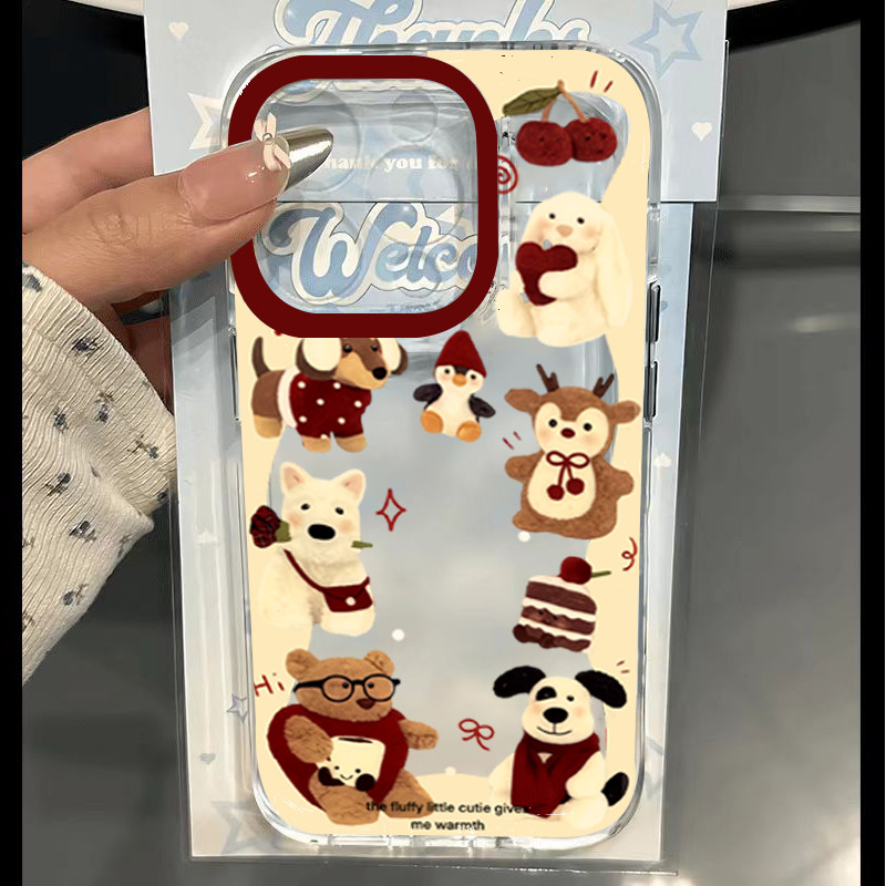 SAMSUNG สวัสดีปีใหม่สัตว์น่ารักโปร่งใสเคสโทรศัพท์สําหรับSamsung S23 FE S24 FE S25 S24 S23 S22 Plus Ultra S21 S20 FEฝาครอบ - รูปที่ 6