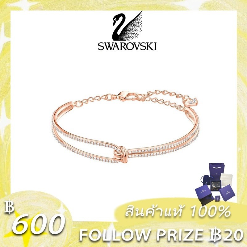 ✨จัดส่งทันที จัดส่งฟรีแท้ Swarovsk Lifelong Bracelet คริสตัลหงิกงอ ปรับได้ คริสตัลเทียม สร้อยข้อมือ โมเดลผู้หญิง