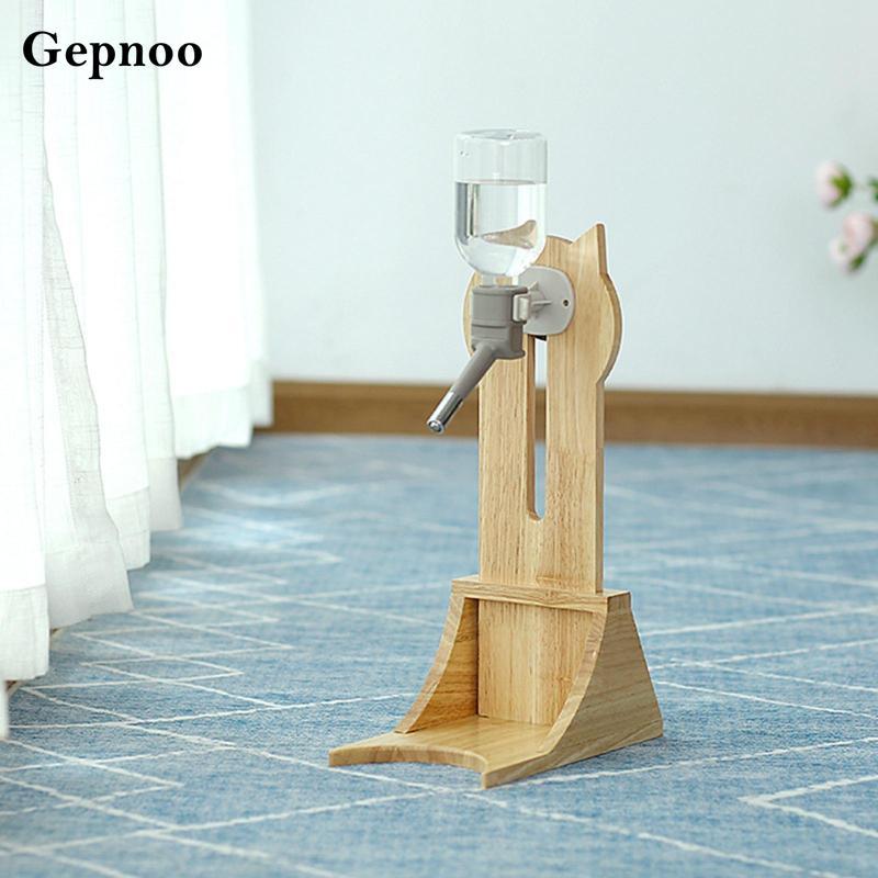 [Gepnoo] Water Feeder ชั้นวางไม้, สุนัขแขวนน้ําพุ, , ผู้ถือขวดน้ําอุปกรณ์สัตว์เลี้ยงสําหรับเครื่องดื่มกาต้มน้ํา