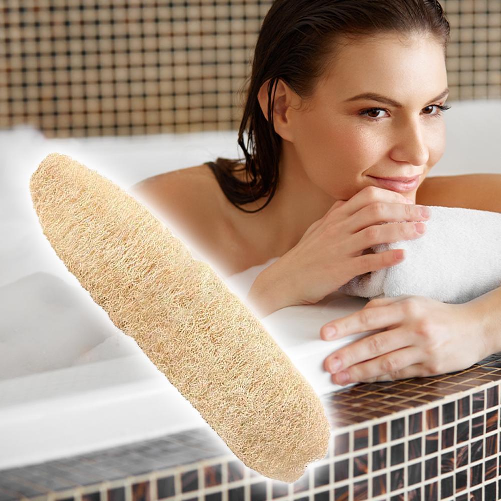 ธรรมชาติ Loofah Organic Shower Loofah ฟองน้ําขัดผิวฟองน้ําอาบน้ํา Scrubber Loufa Body E2b8