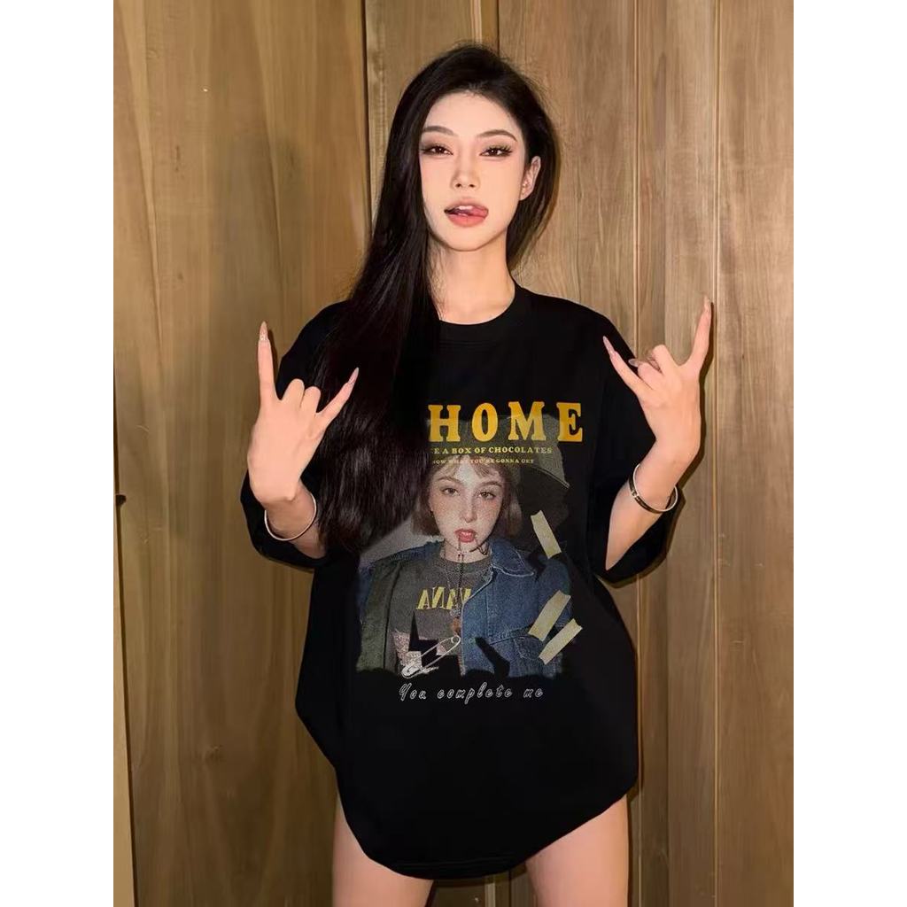 COD(จัดส่งตลอด 24 ชั่วโมง) LUVORO T-Shirt unisex ลาย เนื้อผ้านุ่มระบายอากาศดี แขนสั้น ผู้ชายเสื้อยืด oversize ฟอก วินเทจคอกลมแขนสั้น  เสื้อยืดผ้าฟอก Oversize ขนาดใหญ่ เสื้อคู่รัก C1794