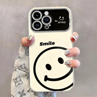 PremiumShell ดีไซน์รูปหน้ายิ้มเรียบง่ายและมีสไตล์ ใช้งานได้กับ iPhone 11/13/14/15 Pro/16/17 Pro/16 Pro Max (ZY6DSC177)