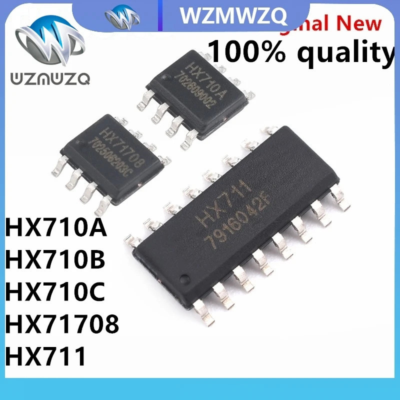 5pcs HX710A HX710B HX710C HX1708 HX711 HX712 SOP-16 อุณหภูมิดิจิตอลเซนเซอร์ IC SOP-8