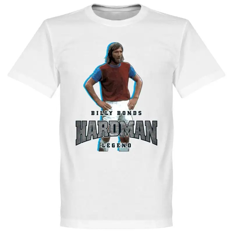 Billy Bonds Hardman Tee - White 2026   Hot Men's T-shirt Pure Cotton T-shirt Street Y2K Fashion Spor