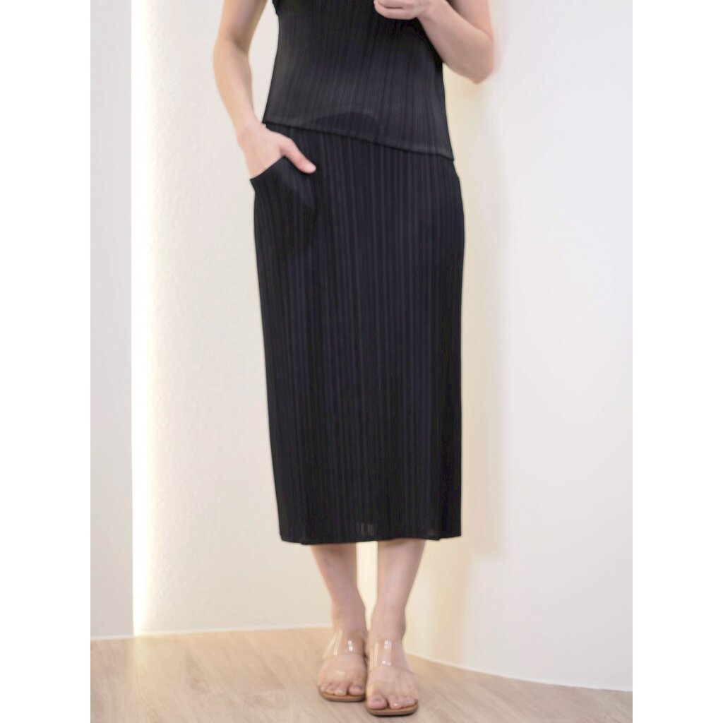 ยาว 31นิ้ว 2MUAY รุ่น GM7390 กระโปรงอัดพลีท SLIGHT A LINE PLEATED SKIRT 5 สี FREE SIZE