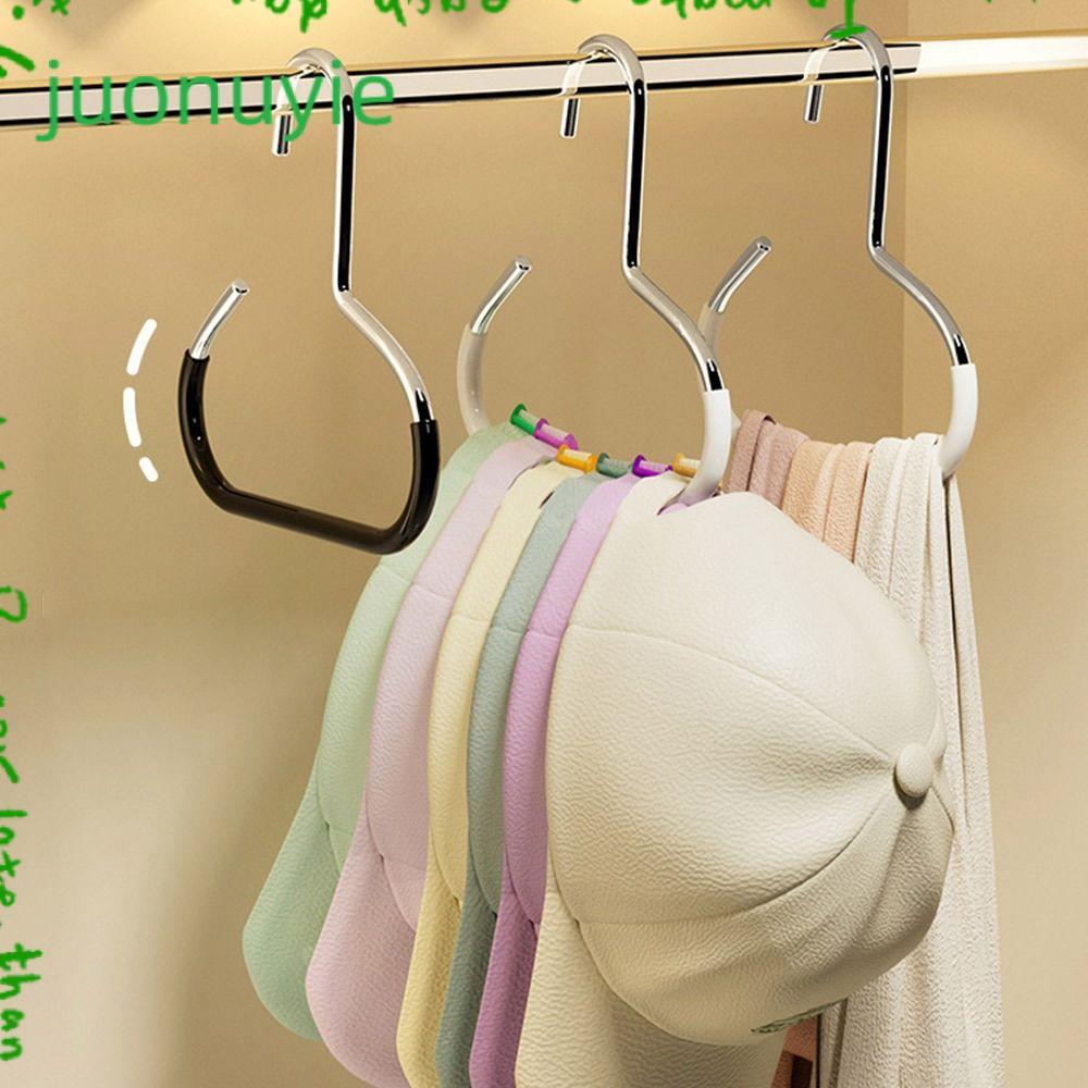 JUONUYIE ที่แขวนหมวก, วงกลมแหวน Non-marking Hat Storage Hook, ผ้าพันคอกันลื่นผ้าเช็ดตัว Tie Hanging Rack
